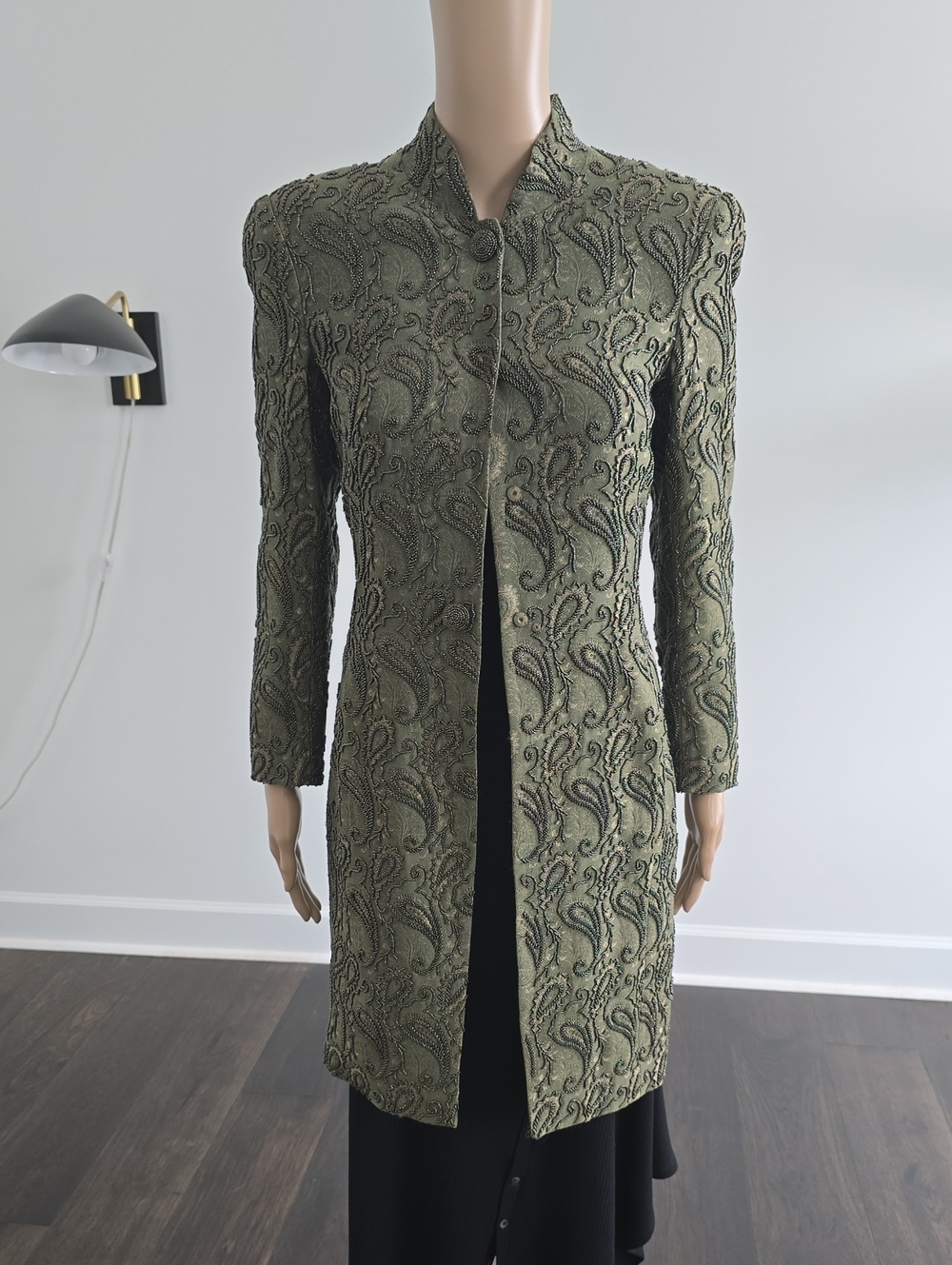 Carmen Marc Valvo Beaded Evening Jacket.